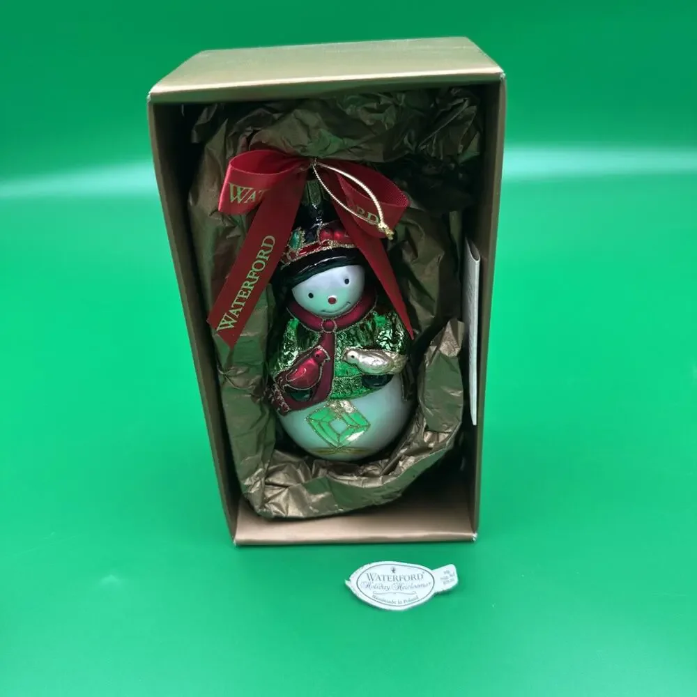 Waterford Holiday Heirlooms 2002 Lismore Liam 121568 Christmas Snowman Ornament